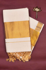 Kerala Cotton Plain Body with Tassels Saree