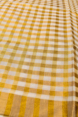 Kerala Tissue Broad Gold Checks Saree