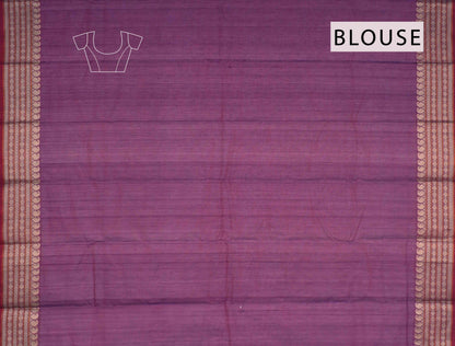 Violet Kanjivaram Pure Cotton Contrast Paisely Butta Saree