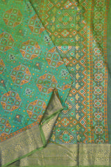 Green Sana Soft Silk Fancy Floral Patola Saree