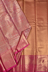 Light Pink Semi Silk All Over Design Bridal Tissue Saree