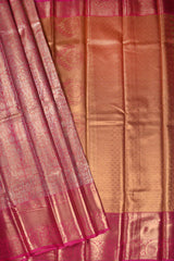 Light Pink Semi Silk All Over Design Bridal Tissue Saree