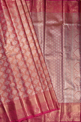 Light Pink Semi Silk Silver Tree Design Grand Pallu Bridal Tissue Saree