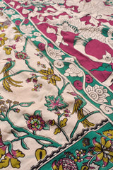 Sandal Kalalmkari Cotton Garden Scenes Printed Saree