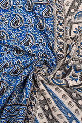 Blue Kalalmkari Cotton Mango Printed Saree