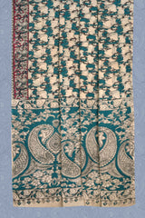 Teal Green Kalamkari Pure Cotton Cow Printed Saree