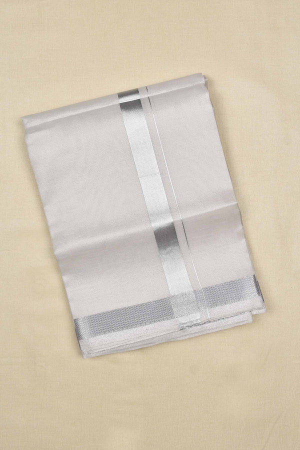 Silver Tissue Traditional Silver Border Mens Dhoti