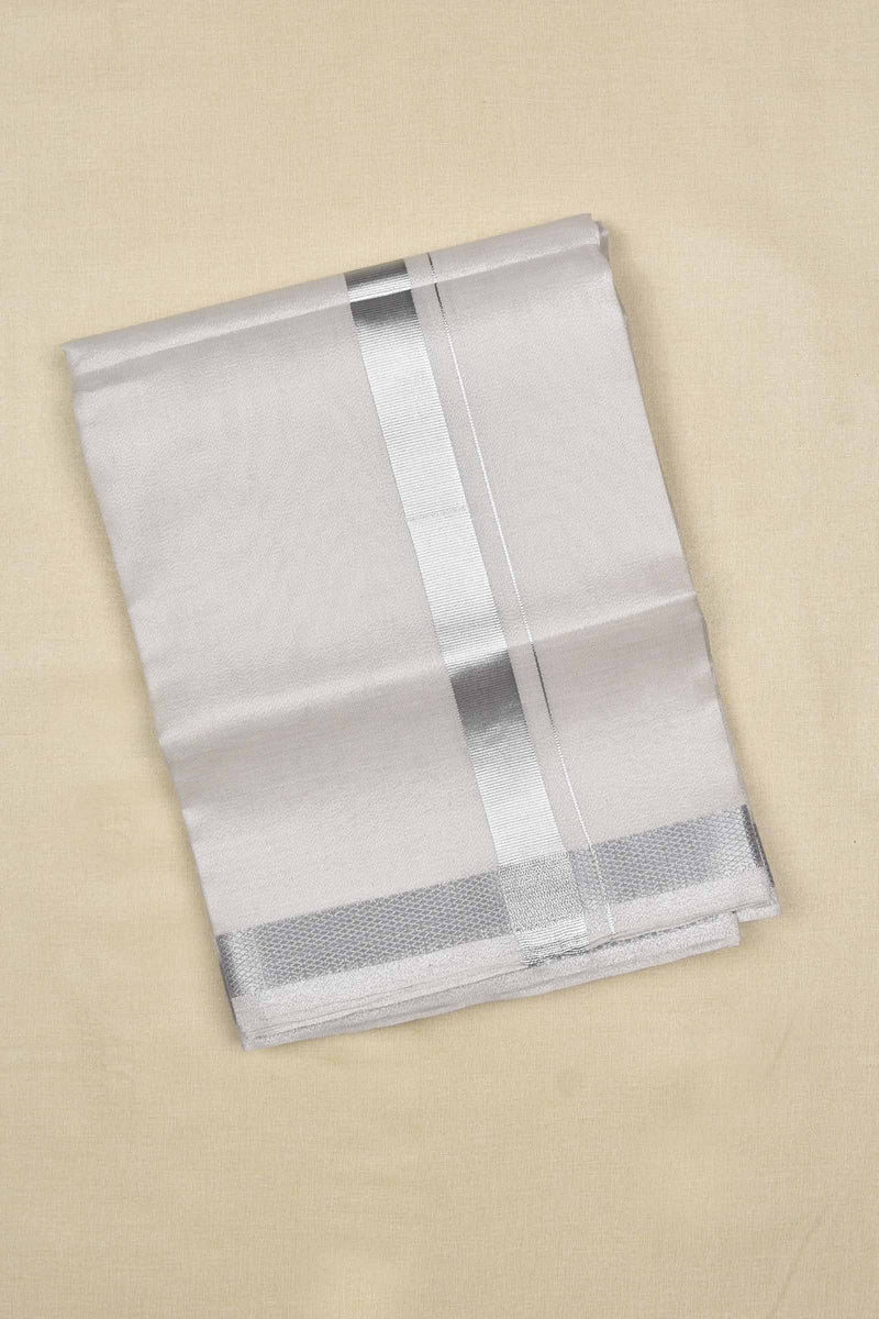 Silver Tissue Traditional Silver Border Mens Dhoti