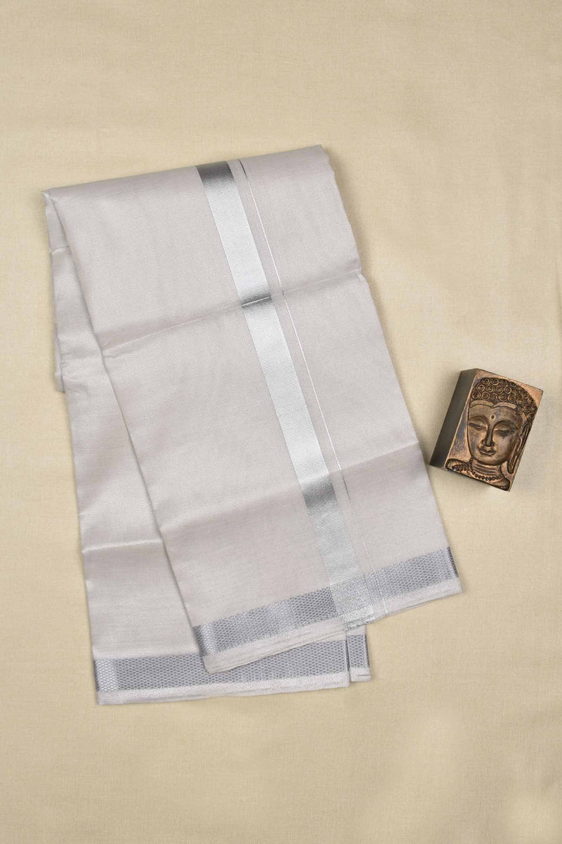 Silver Tissue Traditional Silver Border Mens Dhoti