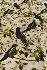 Off White Kalamkari Pure Cotton Birds Printed Desing Saree