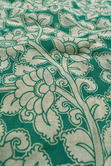 Green Kalamkari Pure Cotton All Over Flowers Printed Saree