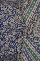 Blue Kalamkari Pure Cotton Rangoli Pallu Saree