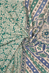 Green Kalamkari Pure Cotton All Over Flowers Printed Saree