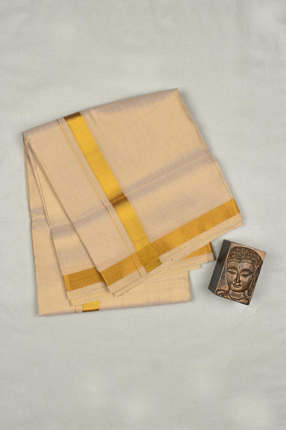 Sandal Tissue Traditional Gold Border Mens Dhoti