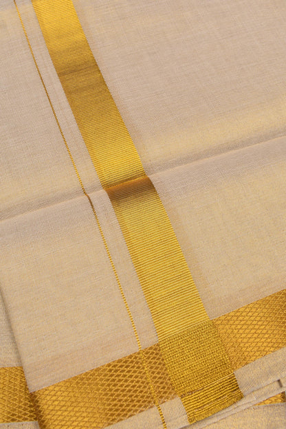 Sandal Tissue Traditional Gold Border Mens Dhoti