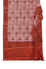 Meroon With White Chanderi Silk Cotton All Over Printed Saree