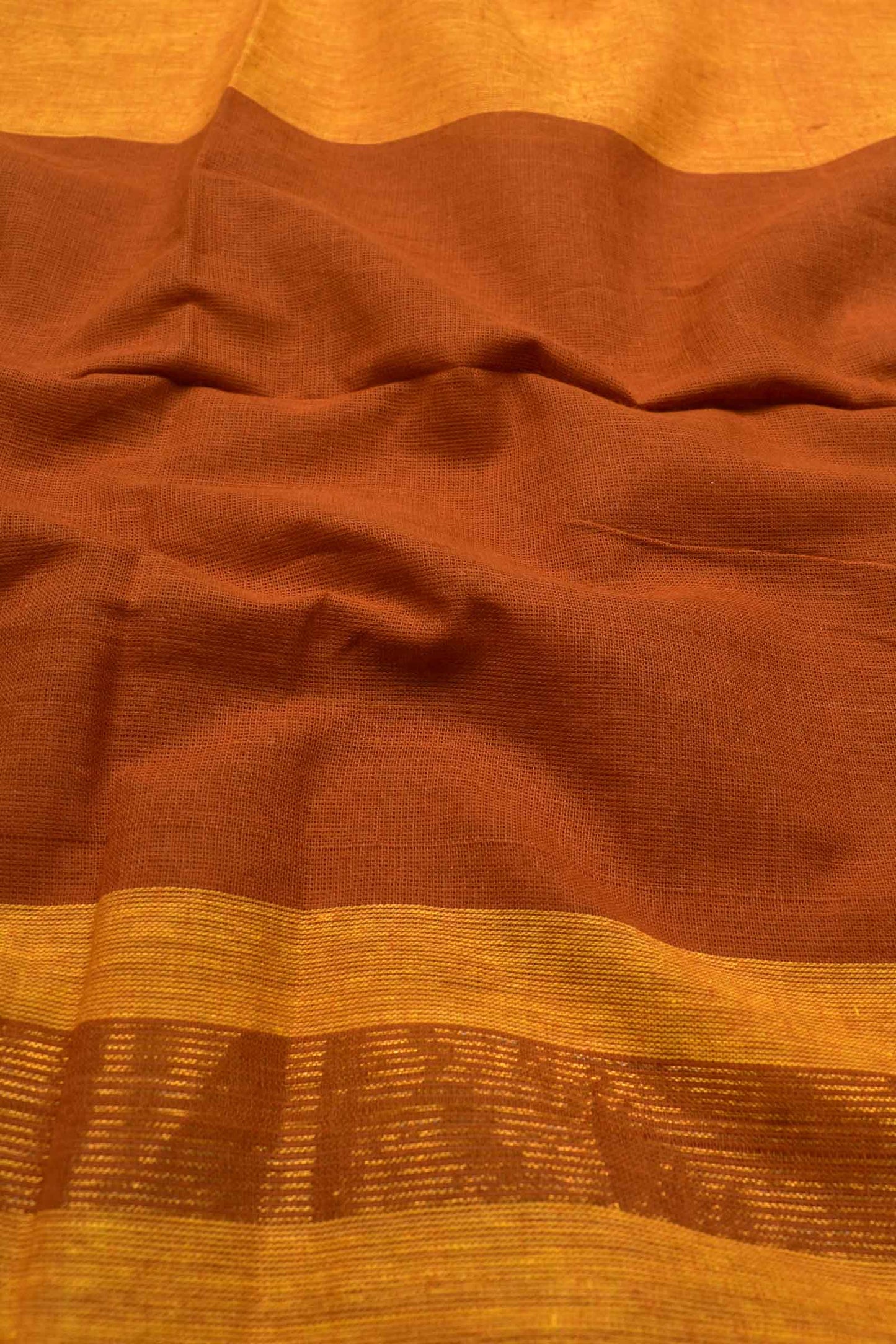 Deep Mustard Mangalagiri Cotton Ikkat Style Printed Chudithar Material