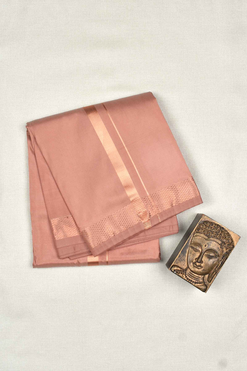 Copper Art Silk with Traditional Border Mens Dhoti