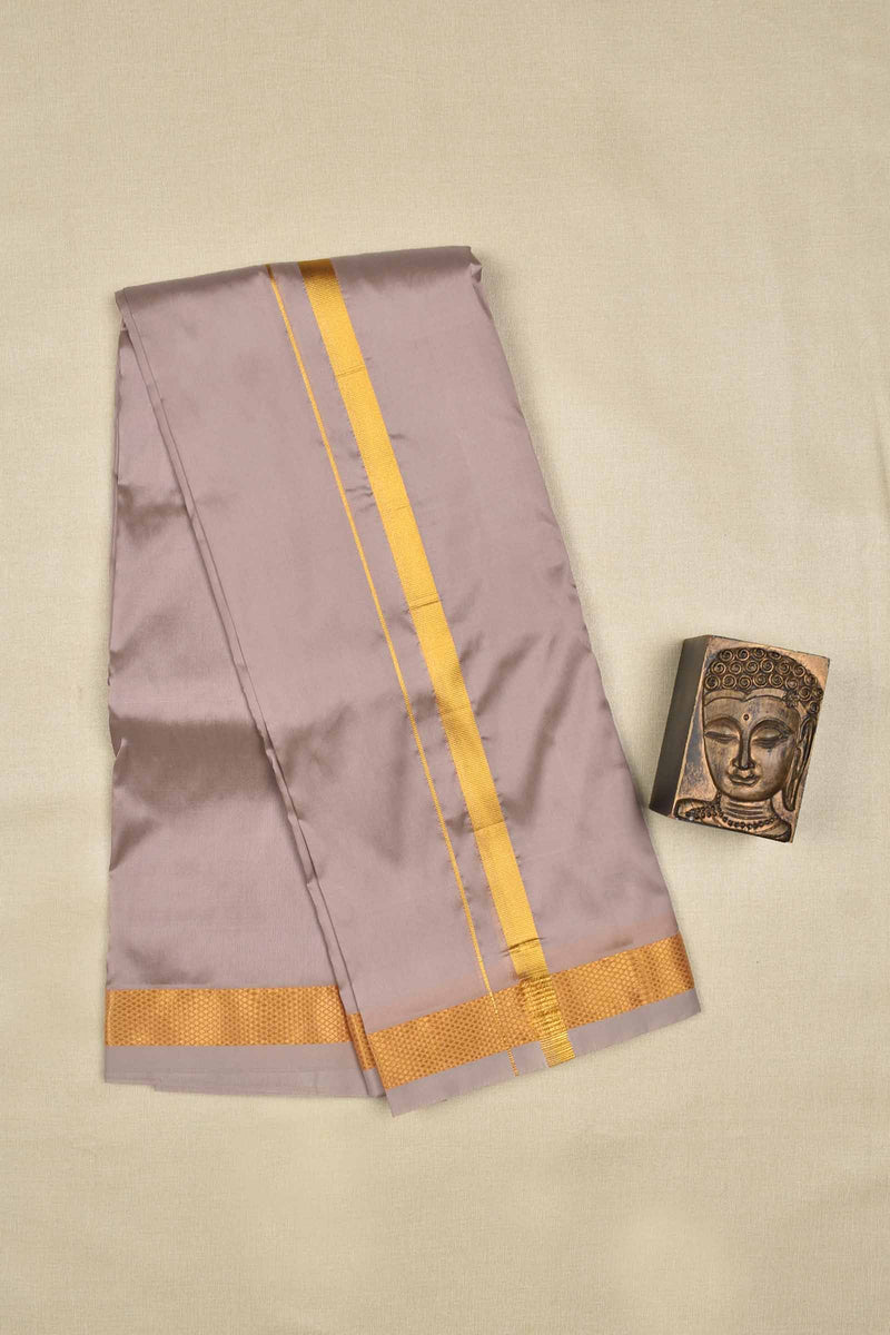 Grey with Brown Art Silk Mens Dhoti