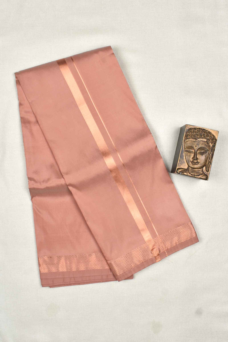 Copper Art Silk with Traditional Border Mens Dhoti