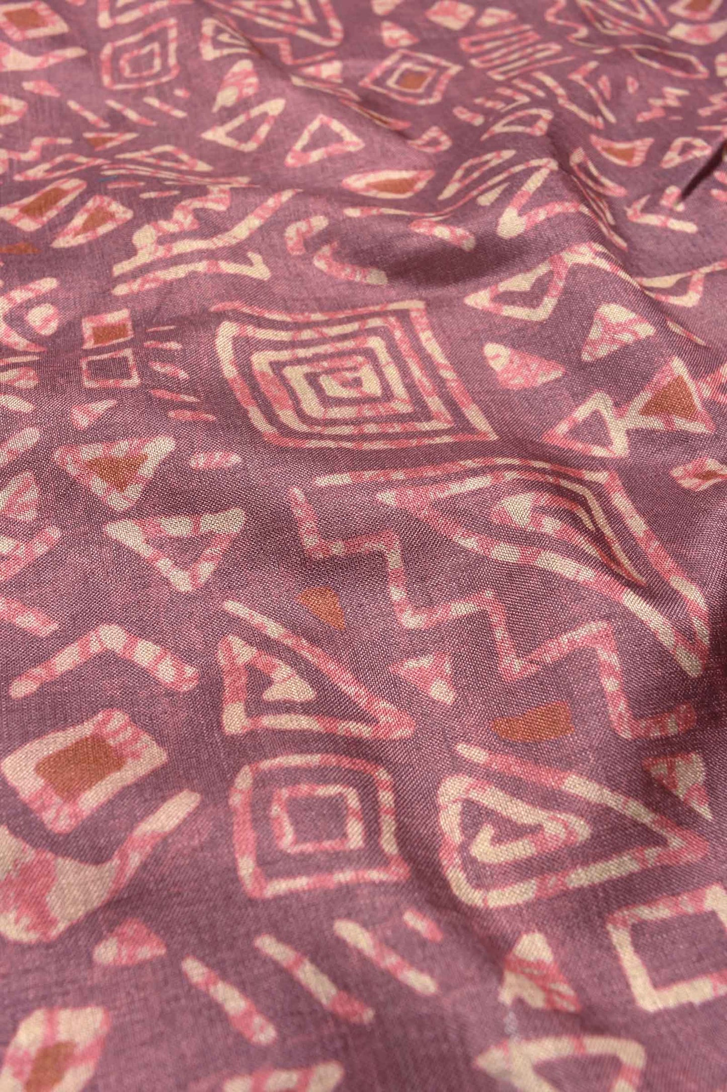 Mauve Taupe Semi Tussar All Over Fancy Abstract Digital Print Saree