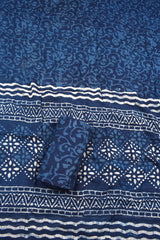 Blue Jaipur Cotton All Over Block Printed Chudidhar Material Suit