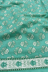 Light Green With White Jaipur Cotton All Over Block Printed Chudidhar Material Suit