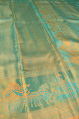 Green Semi Silk All Over Jacquard Royal Charriot Border Tissue Saree