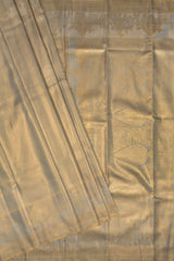 Grey With Gold Semi Silk Royal Charriot Border Tissue Saree