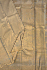 Grey With Gold Semi Silk Royal Charriot Border Tissue Saree