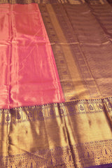 Pink Semi Silk Fancy Jacquard Grand Violet  Border Tissue Saree