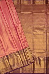 Pink Semi Silk Fancy Jacquard Grand Violet  Border Tissue Saree