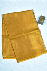 Golden Brown Linen Tissue Contrast Pallu Saree