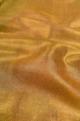 Golden Brown Linen Tissue Contrast Pallu Saree