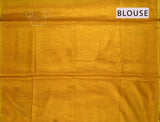 Golden Red Linen Tissue Contrast Pallu Saree