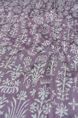 Pastel Purple Semi Dola Fancy Floral Printed Contrast Maroon Border Saree