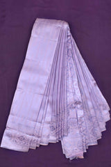 Light Violet With Peach Semi Silk Parallel Chain Tissue Design Saree