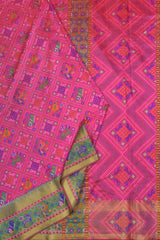 Hot Pink Sana Silk Fancy Patola Zari Border Fancy Saree