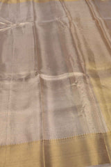 Golden Tissue Little Checks Fancy Zari Border Saree