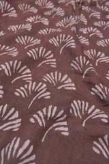 Brown Chanderi Cotton Shells HandBlock Printed Saree