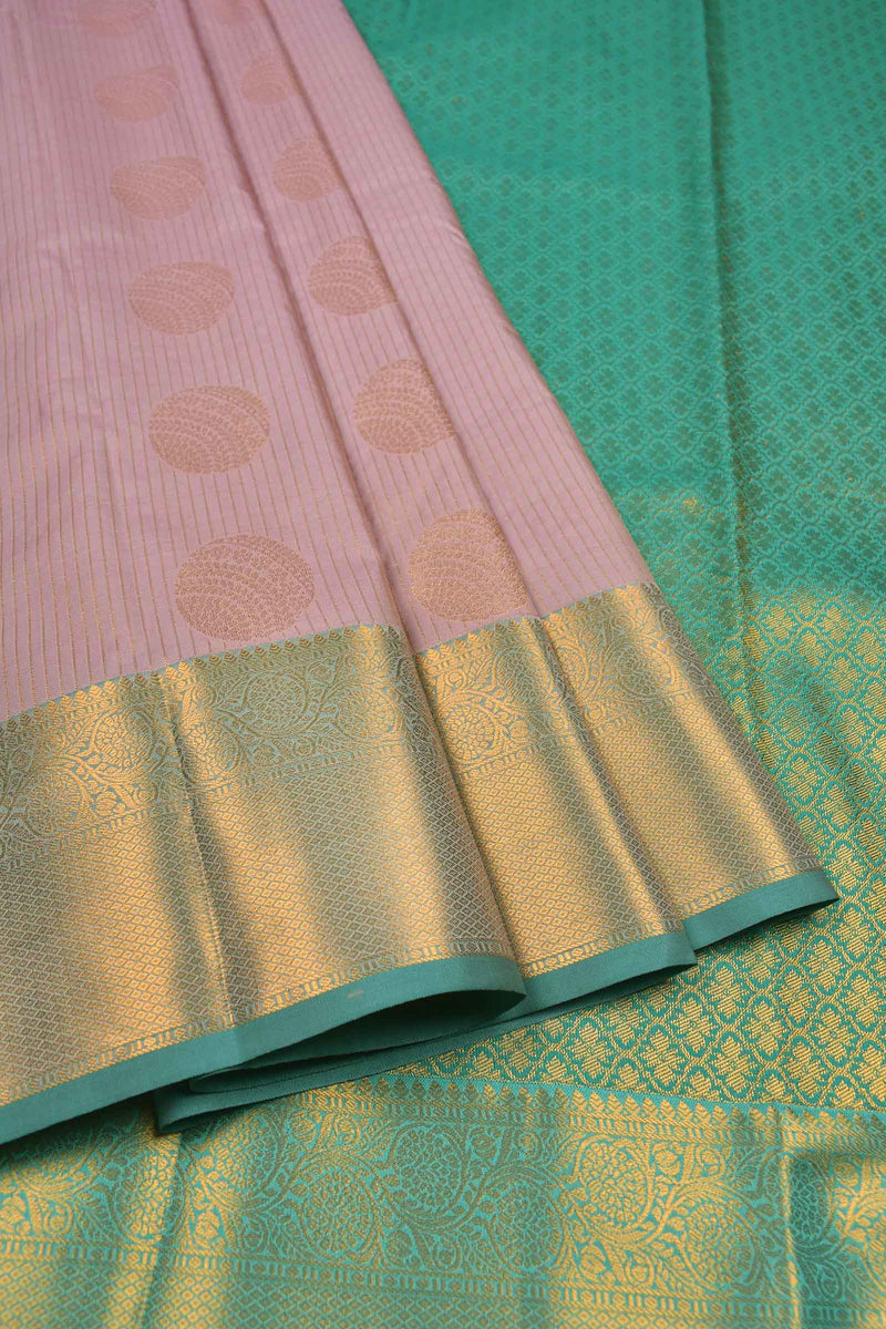 Light Violet Semi Soft Silk Zari Lines Fancy Sphere Butta Saree