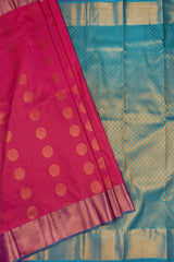 Dark Pink Semi Soft Silk Zari Lines Fancy Sphere Butta Saree