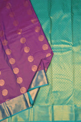 Dark Violet Semi Soft Silk Zari Lines Fancy Sphere Butta Saree