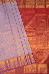 Light Violet Semi Silk  All Over Design Contrast Pallu Saree