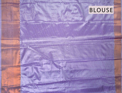 Light Violet Semi Silk Tissue Fancy Waves Design Zari Border Saree