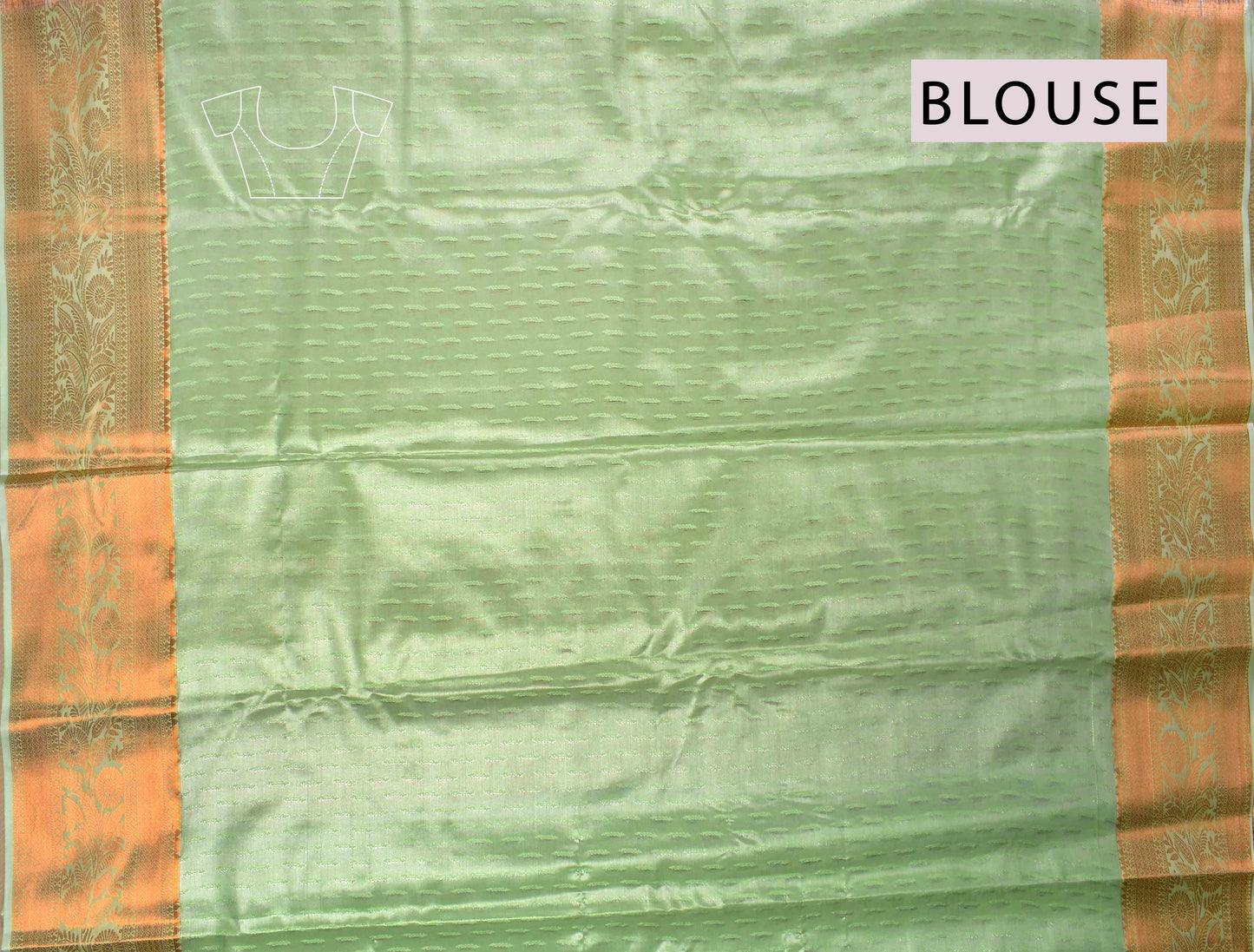 Light Green Semi Silk Tissue Floral Brocase Zari Border Saree