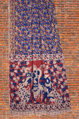 Blue Kalamkari Pure Cotton Peacock Printed Saree