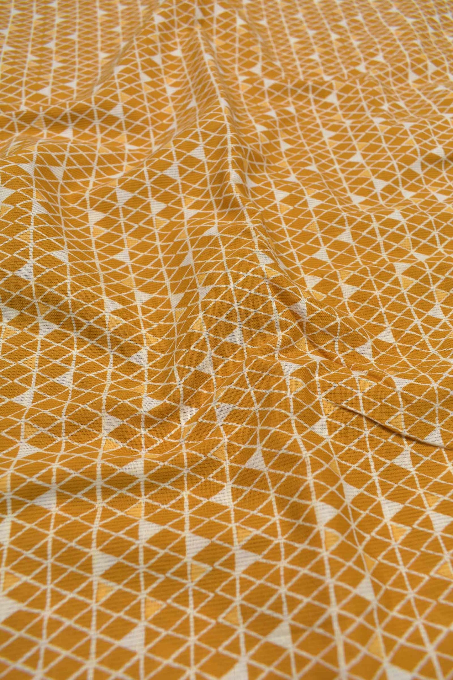 Yellow Mangalagiri Cotton Chudithar Material Cross Checks Bottom Dupatta Zari Border Suit