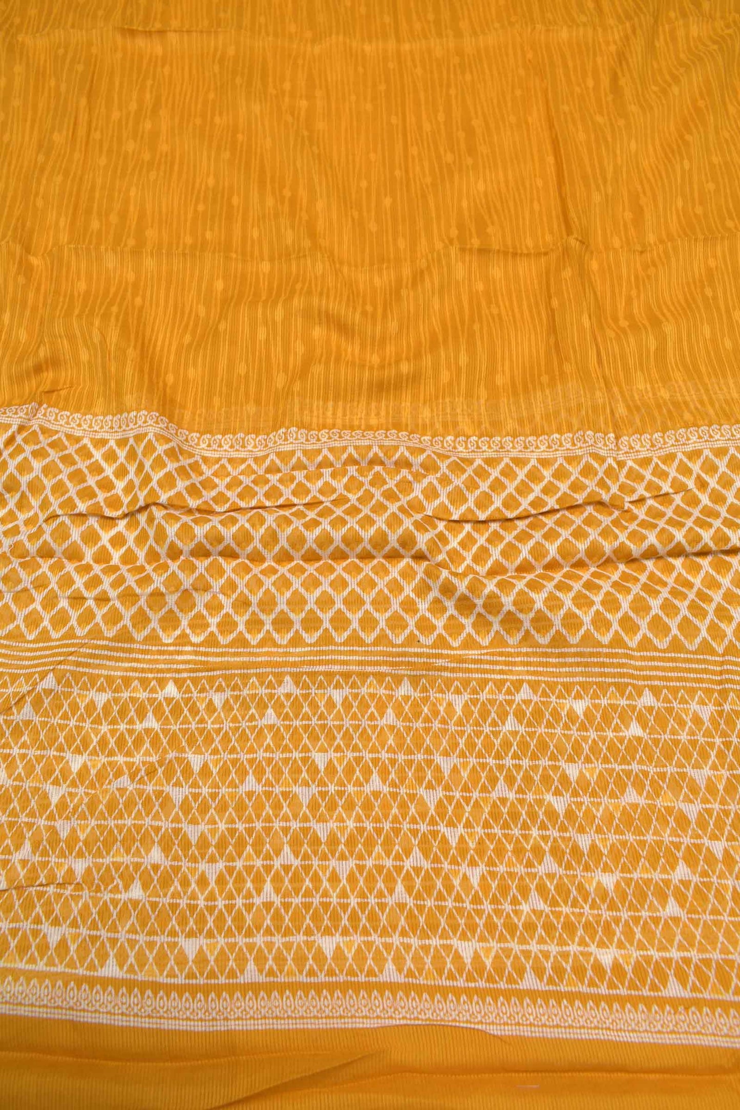 Yellow Mangalagiri Cotton Chudithar Material Cross Checks Bottom Dupatta Zari Border Suit