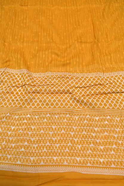 Yellow Mangalagiri Cotton Chudithar Material Cross Checks Bottom Dupatta Zari Border Suit